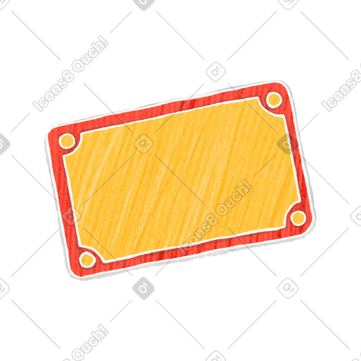 Yellow card with red frame-Illustration im Crafty-Stil als Download in PNG, SVG