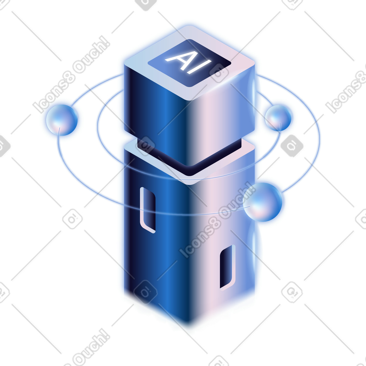 Dimension 스타일의 Ai automation node representing self-operating intelligent process control system 일러스트레이션 PNG, SVG 다운로드