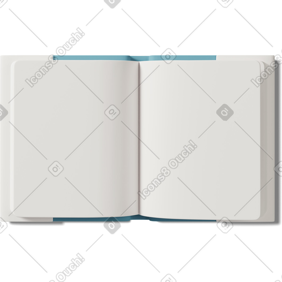 Open notepad mockup illustration in 3D Casual life style download in PNG, SVG
