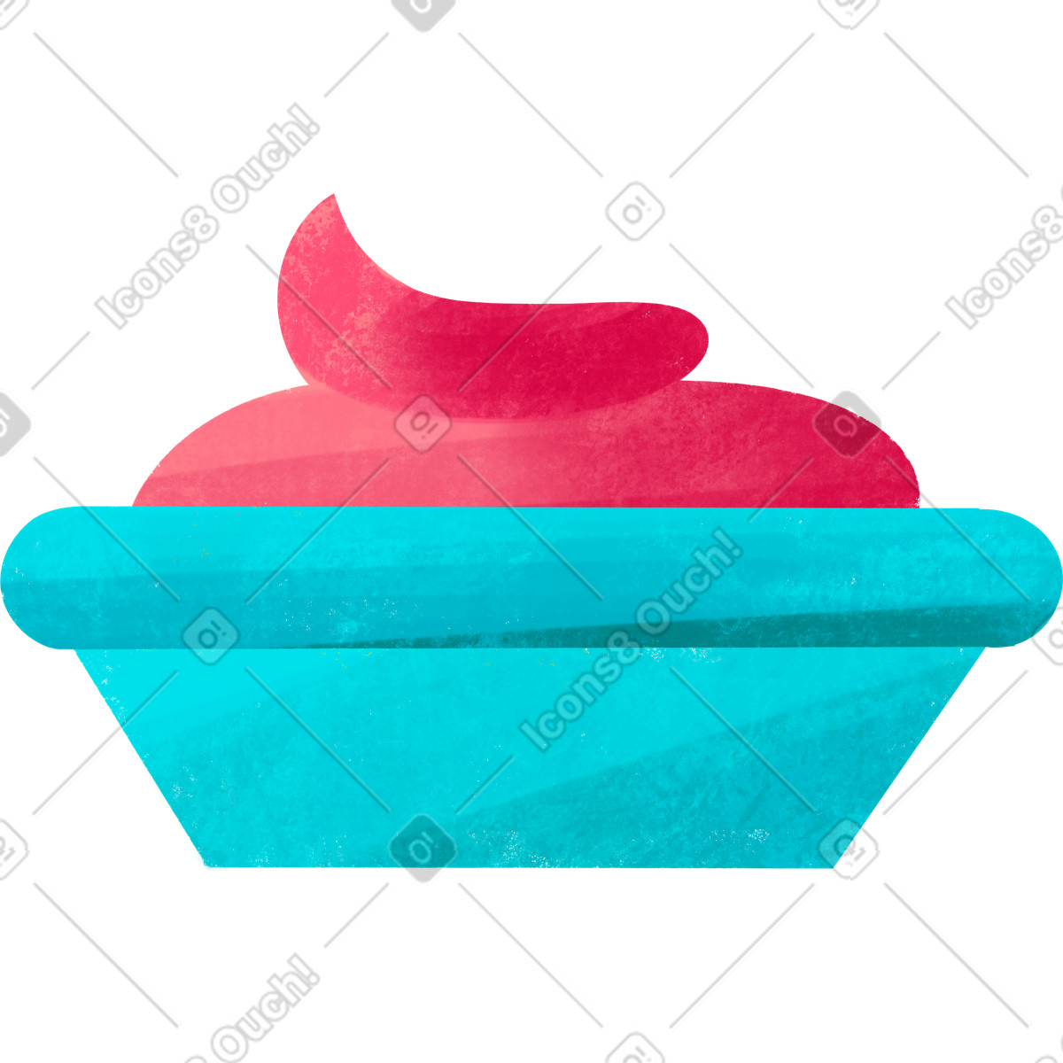 Ilustración Blue cup with ketchup en estilo Bonbon a descargar en PNG y SVG