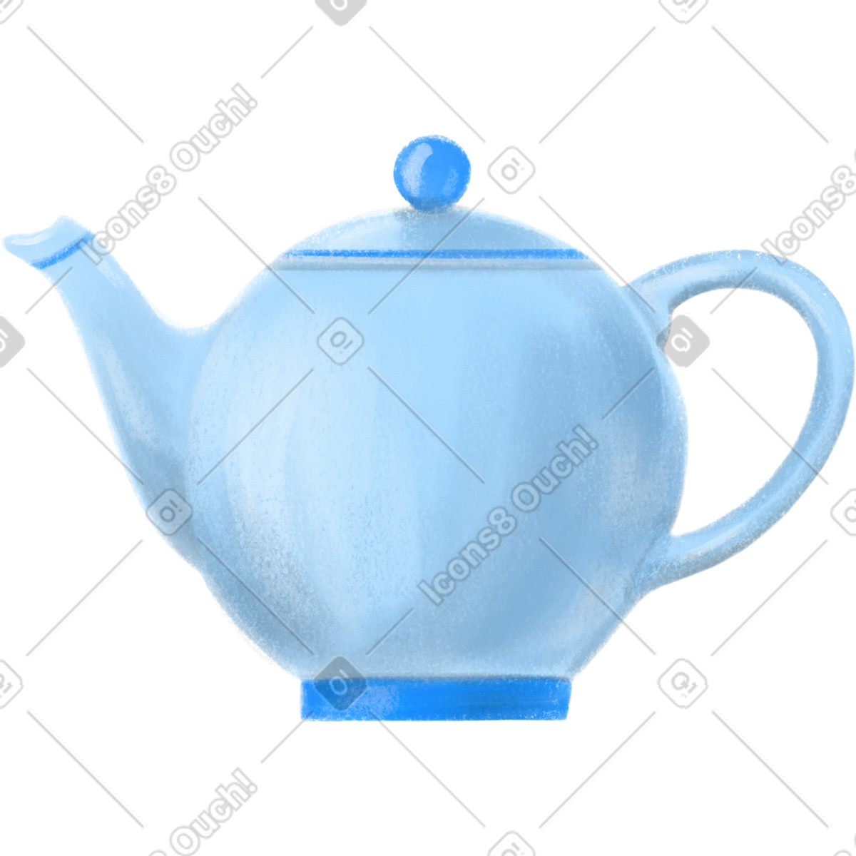 Ilustración Teapot en estilo Mushy a descargar en PNG y SVG