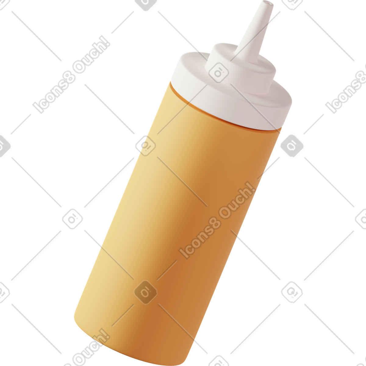 Ilustração de Mustard bottle em no estilo 3D Casual life para baixar em PNG, SVG
