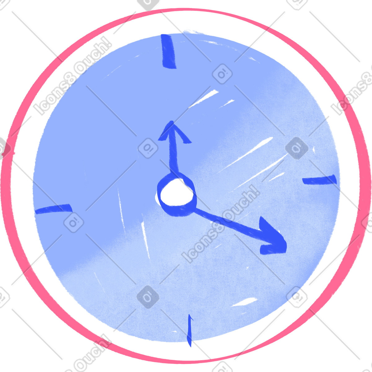 Quirky 스타일의 Blue pink clock 일러스트레이션 PNG, SVG 다운로드