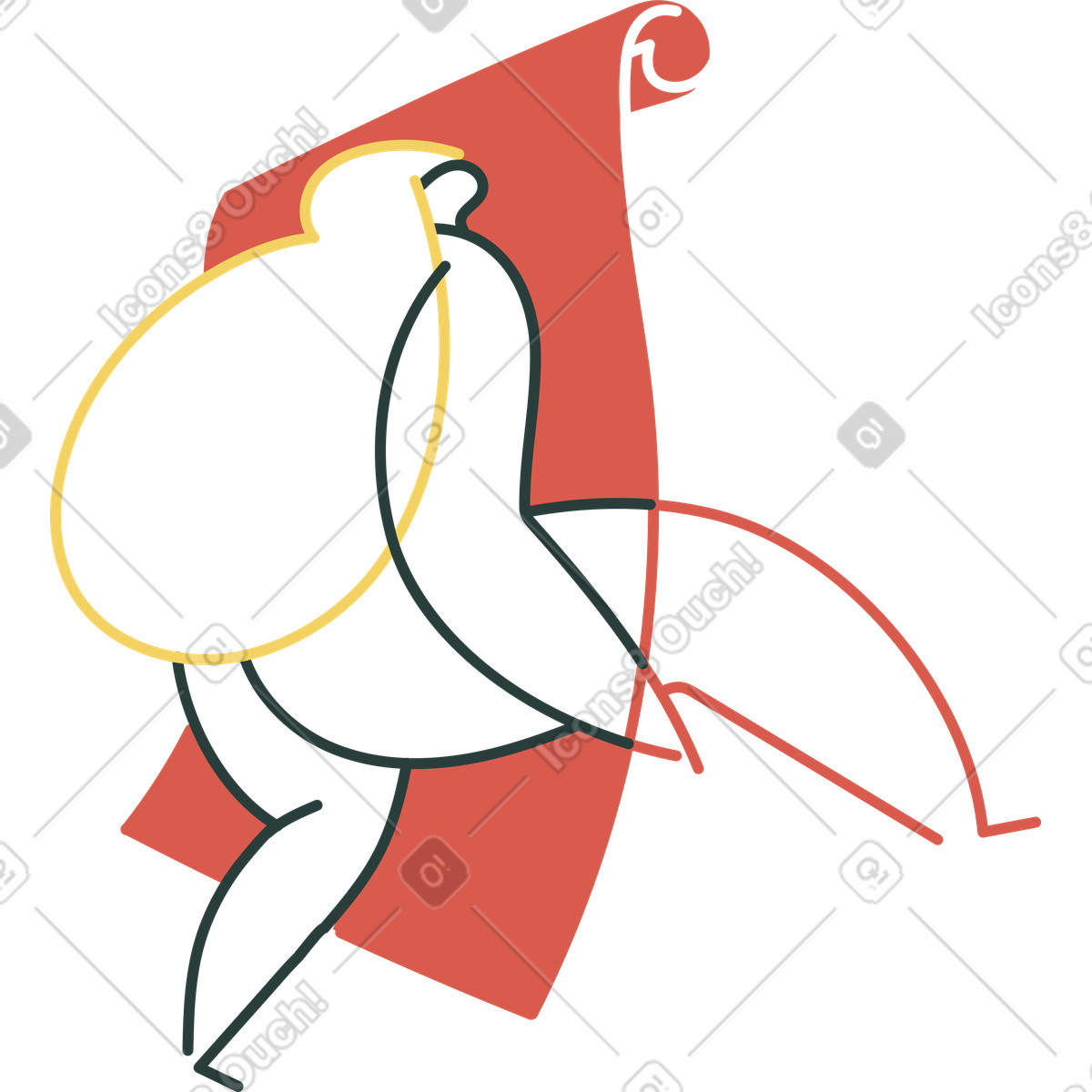 Ilustración Niña en estilo Macaroni a descargar en PNG y SVG
