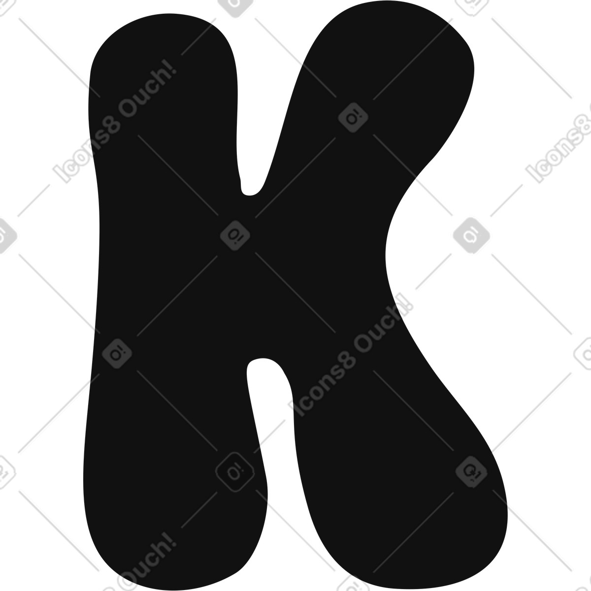 Lettera k illustrazione in stile Journal scarica in PNG, SVG