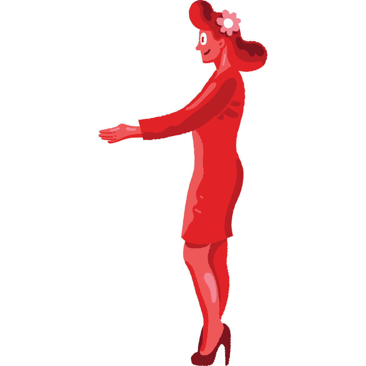 Ilustración Greeting gesture by person wearing formal red outfit en estilo Cherry a descargar en PNG y SVG