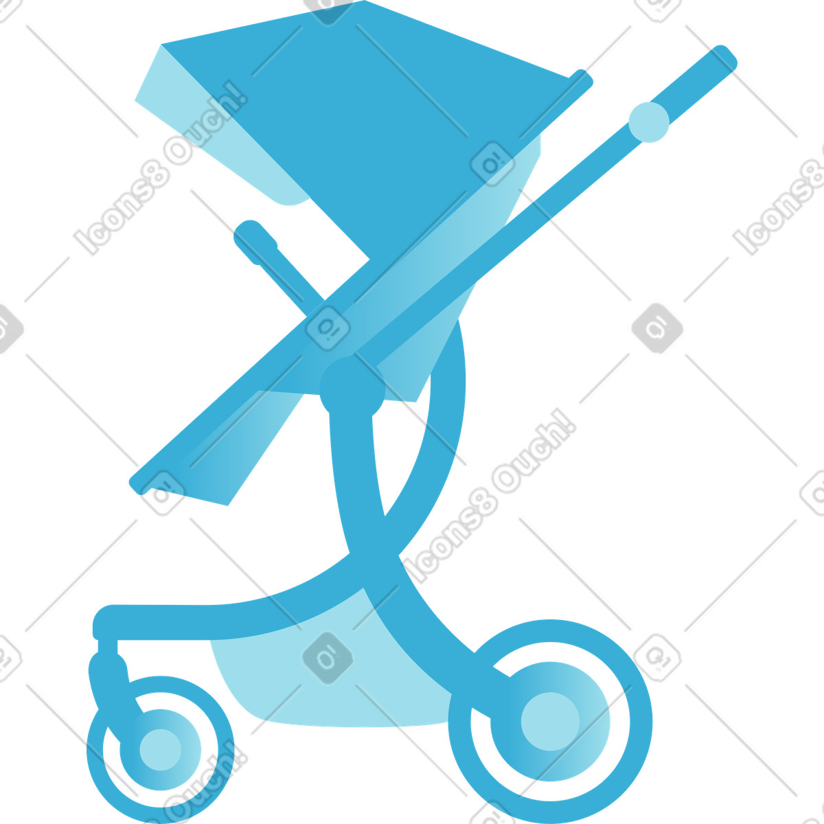 Kinderwagen-Illustration im Daily-Stil als Download in PNG, SVG