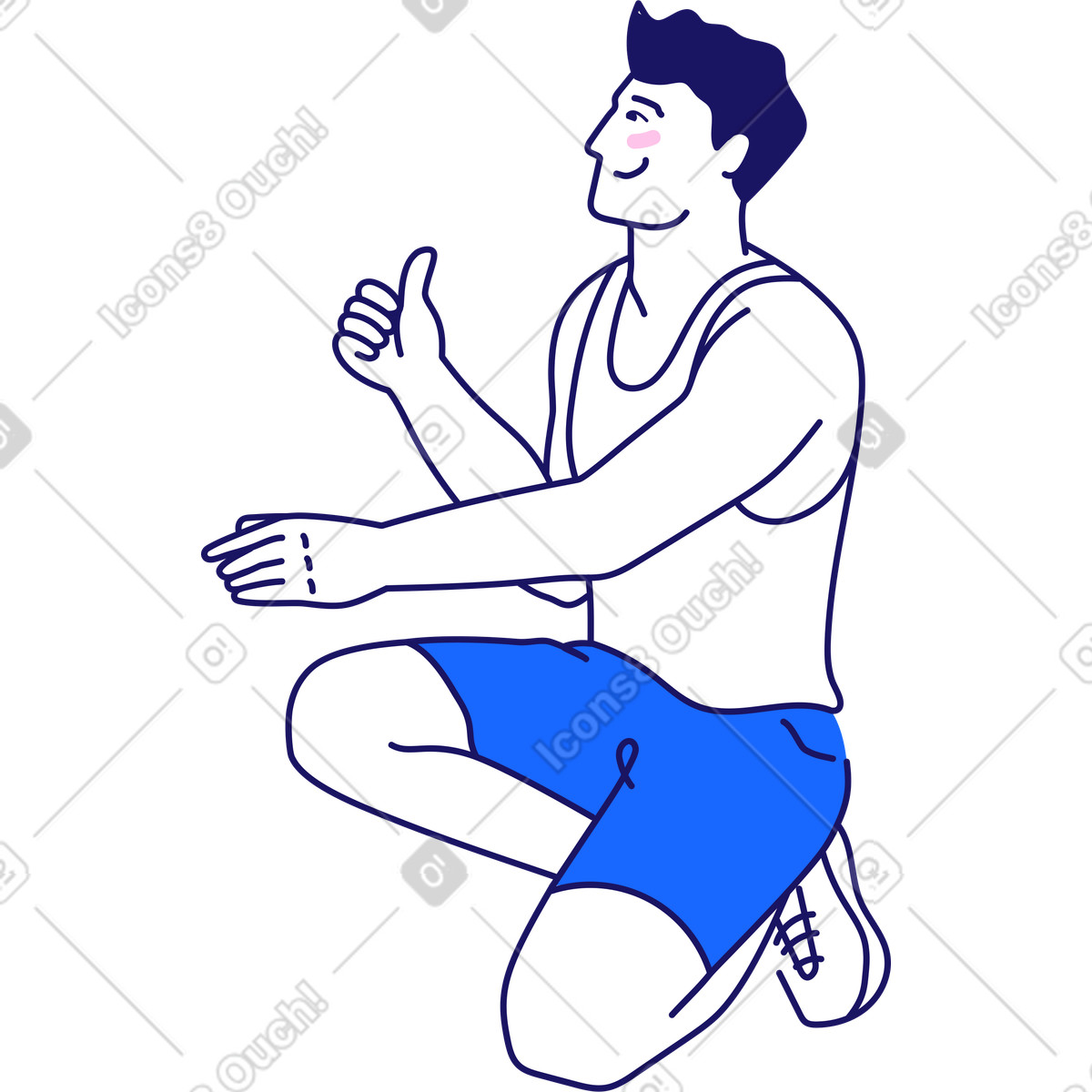 Fitness trainer illustration in Matey style download in PNG, SVG