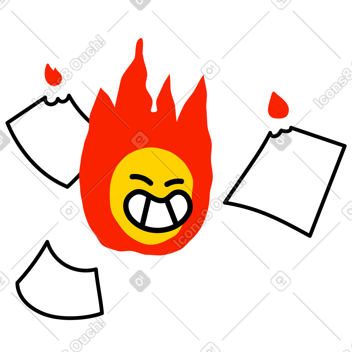 Dipendente in fiamme per la motivazione illustrazione stile Giggle scarica PNG, SVG