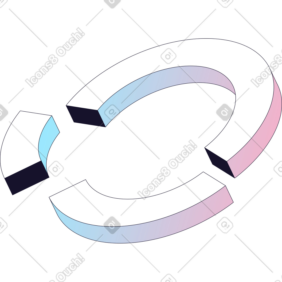 Donut chart illustration in PNG, SVG