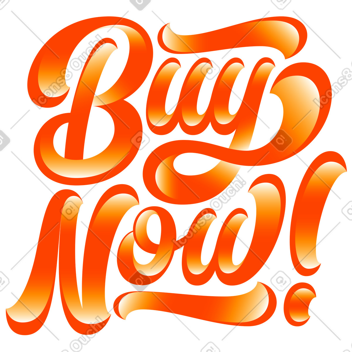 Illustration Lettrage acheter maintenant ! avec texte d'ombre dégradé dans le style Lettering à télécharger aux formats PNG, SVG