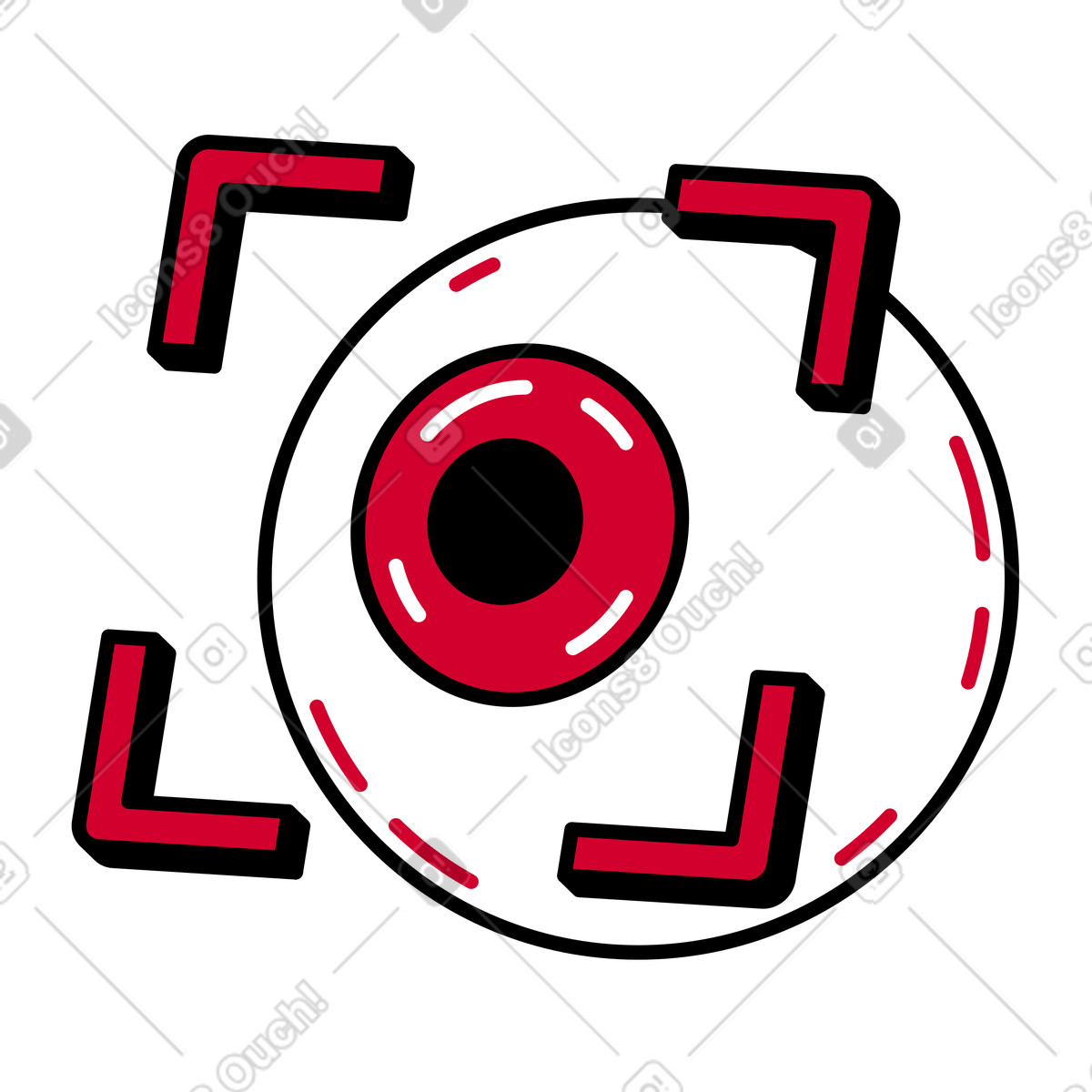 Biometric authentication with retinal scan illustration in PNG, SVG