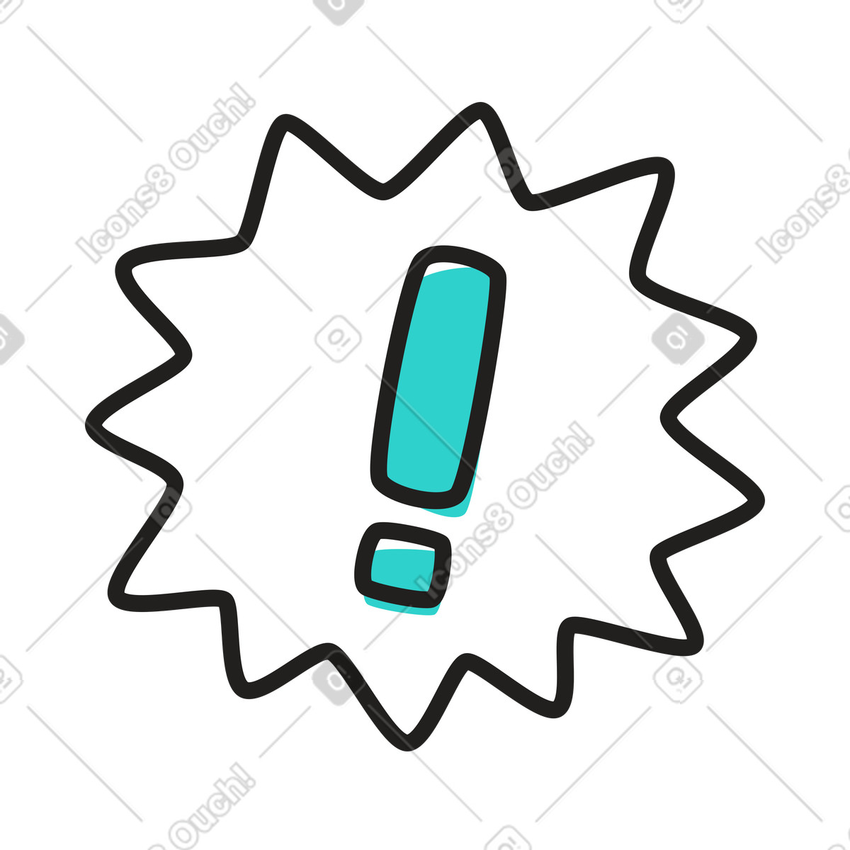 Exclamation mark in acute-angled shape illustration Little style download PNG, SVG