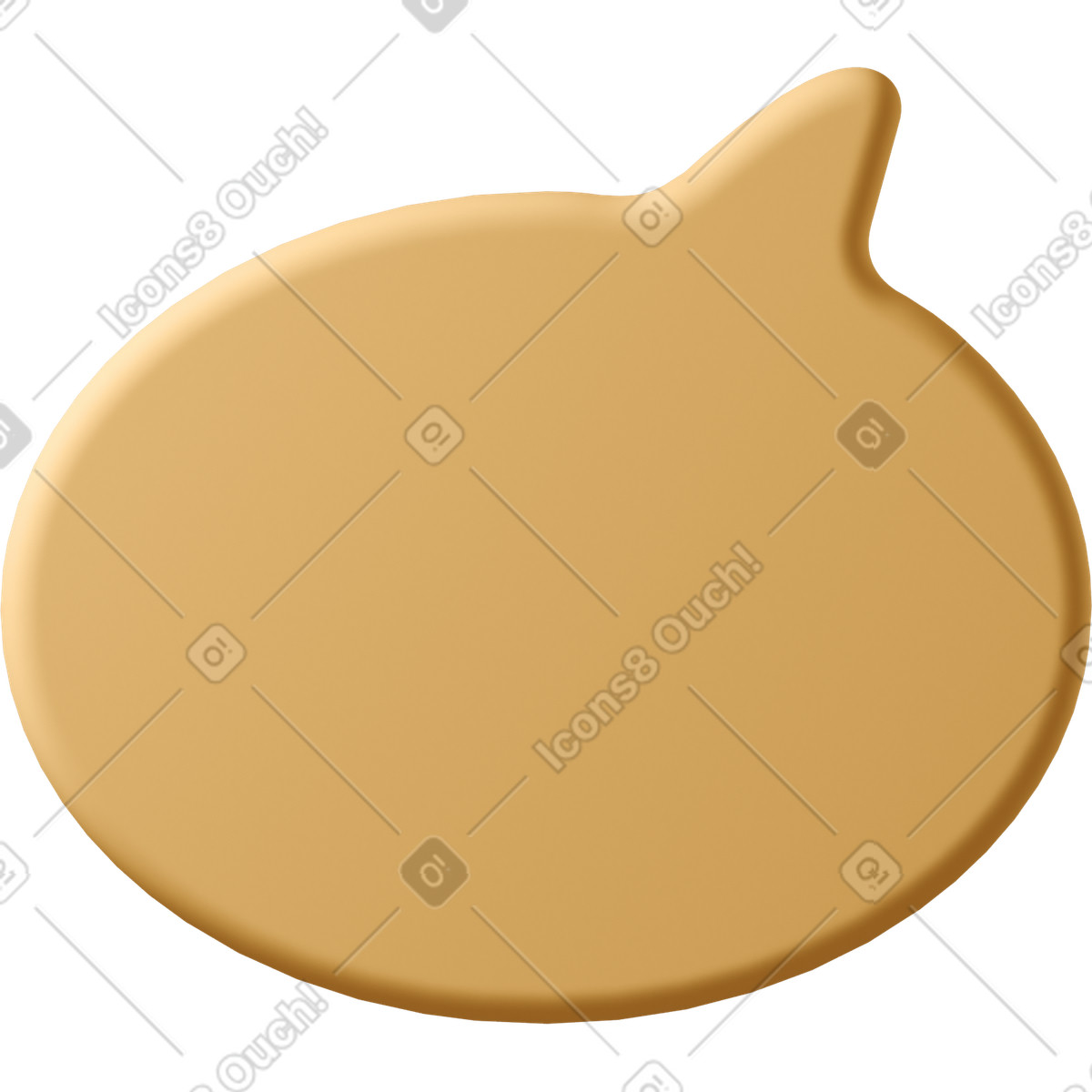 Orange speech bubble up right illustration in PNG, SVG