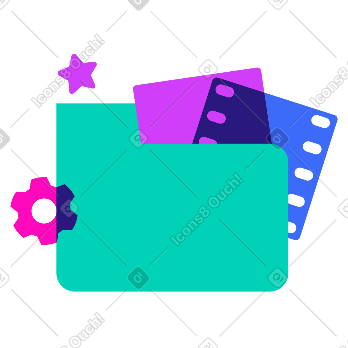 Ilustración Configuración de la carpeta multimedia en estilo Basic a descargar en PNG y SVG