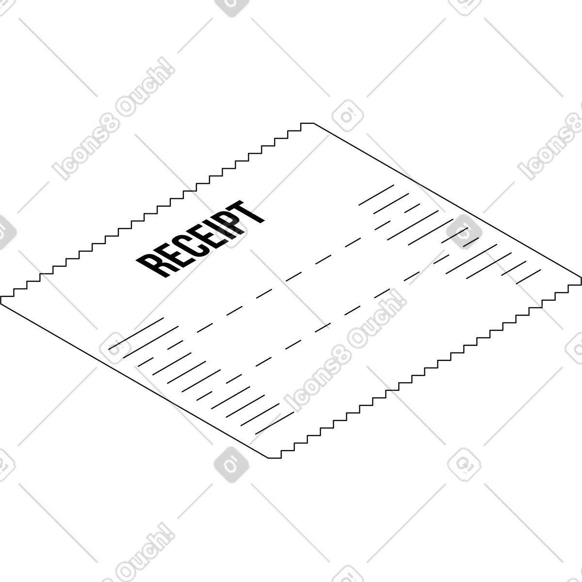 Illustration Reçu de transaction dans le style Isometric à télécharger aux formats PNG, SVG