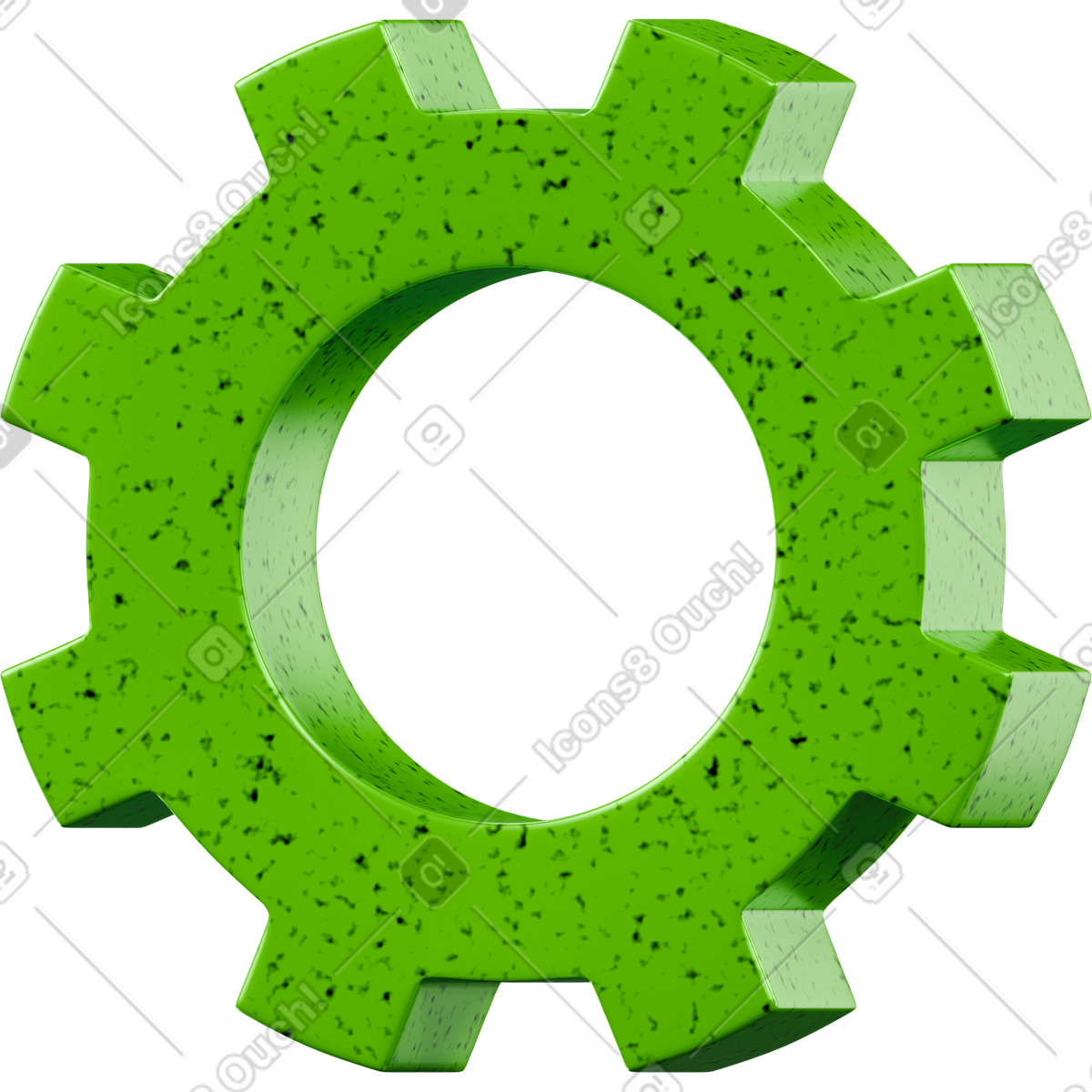 Ingranaggio illustrazione in stile 3D Platforms scarica in PNG, SVG