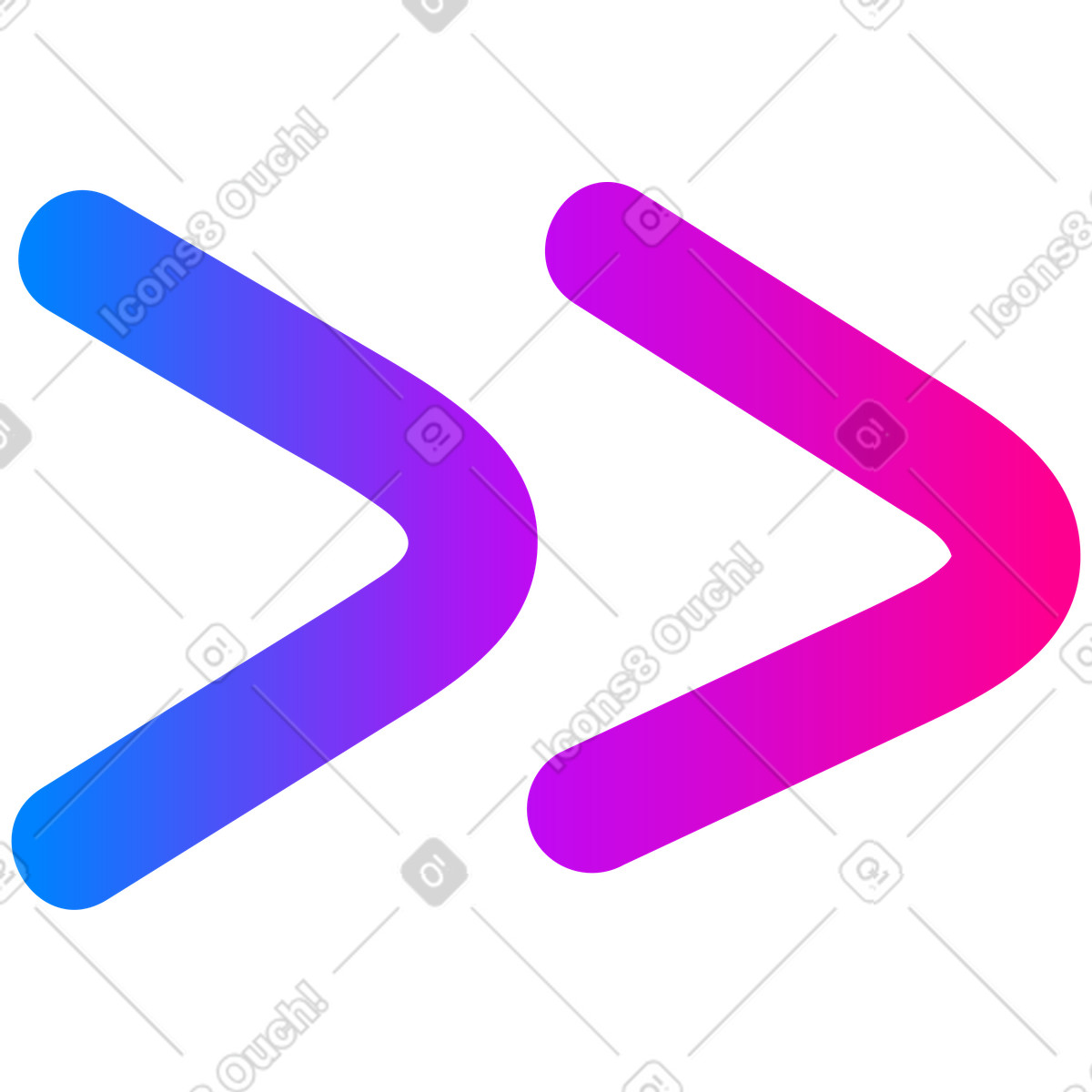 Ilustración Doble flecha en estilo Vibrant a descargar en PNG y SVG