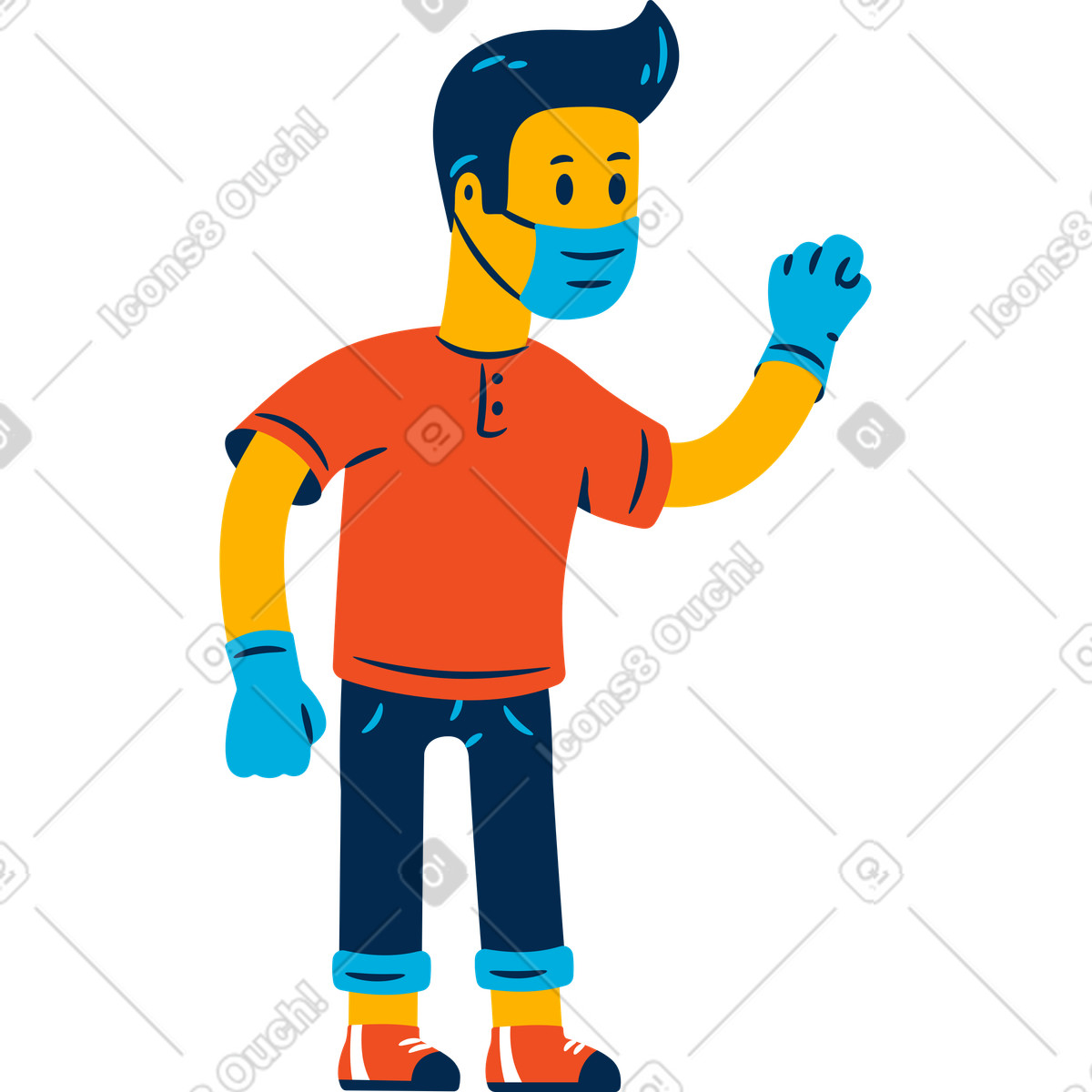 Flame スタイルの 仮面の男 のイラストをPNG、SVG形式でダウンロード