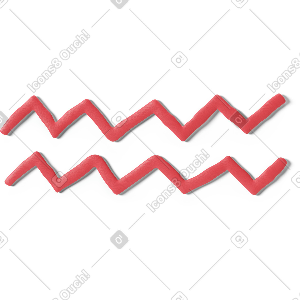 Illustration Rayures zigzag rouges dans le style 3D Stripy à télécharger aux formats PNG, SVG