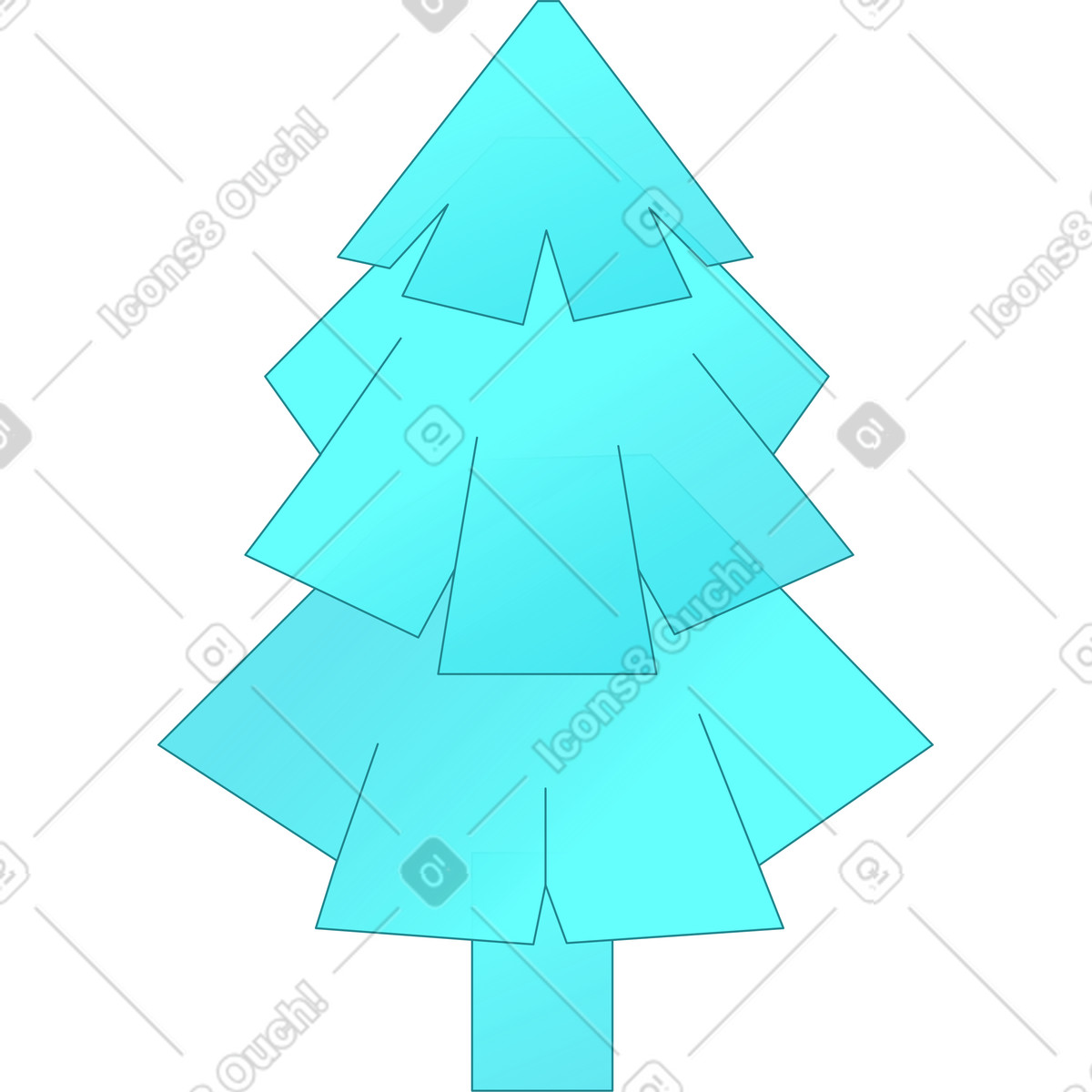 Santa Camp スタイルの バーチャルクリスマスツリー のイラストをPNG、SVG形式でダウンロード