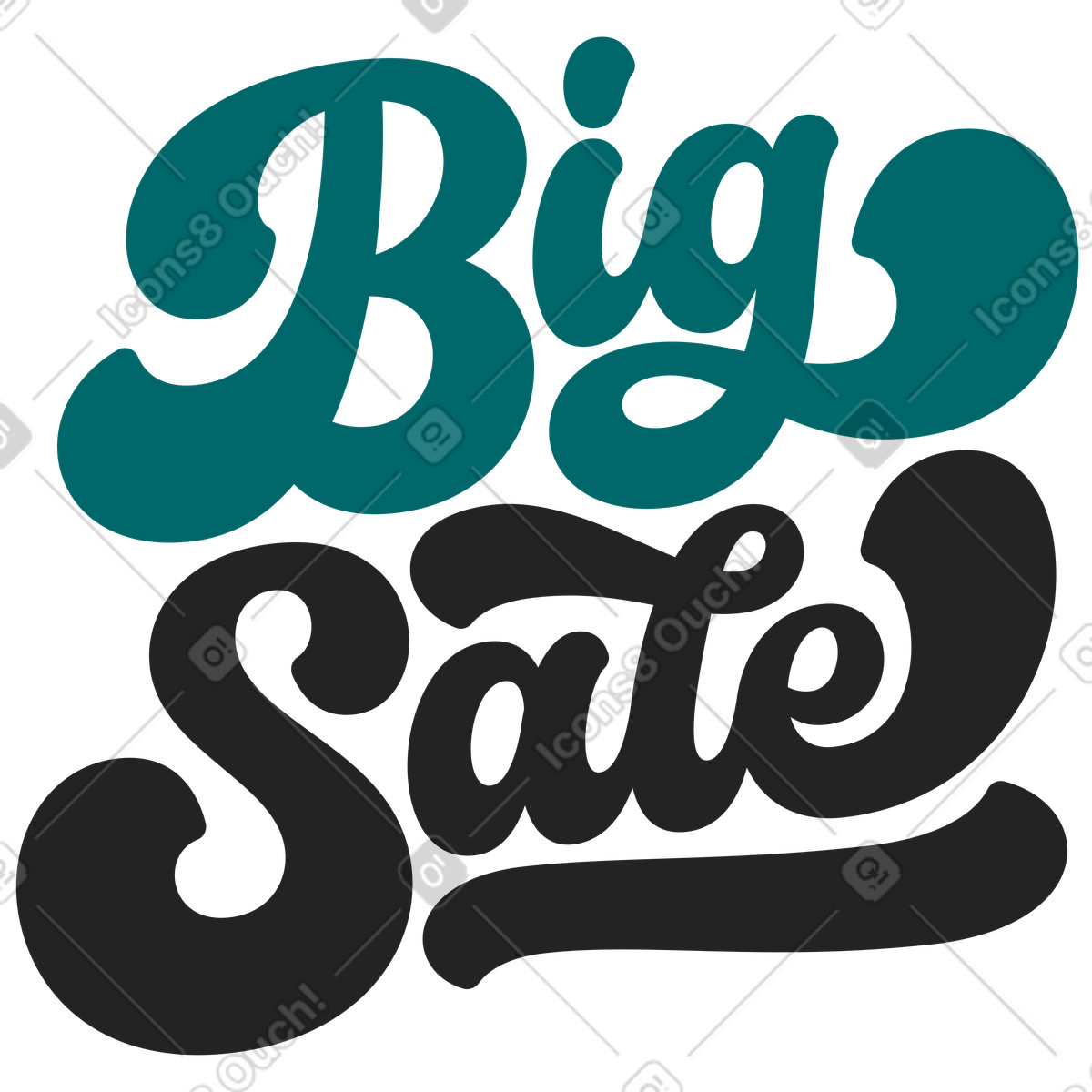 Illustration Lettrage grande vente dans le style Sammy Line à télécharger aux formats PNG, SVG