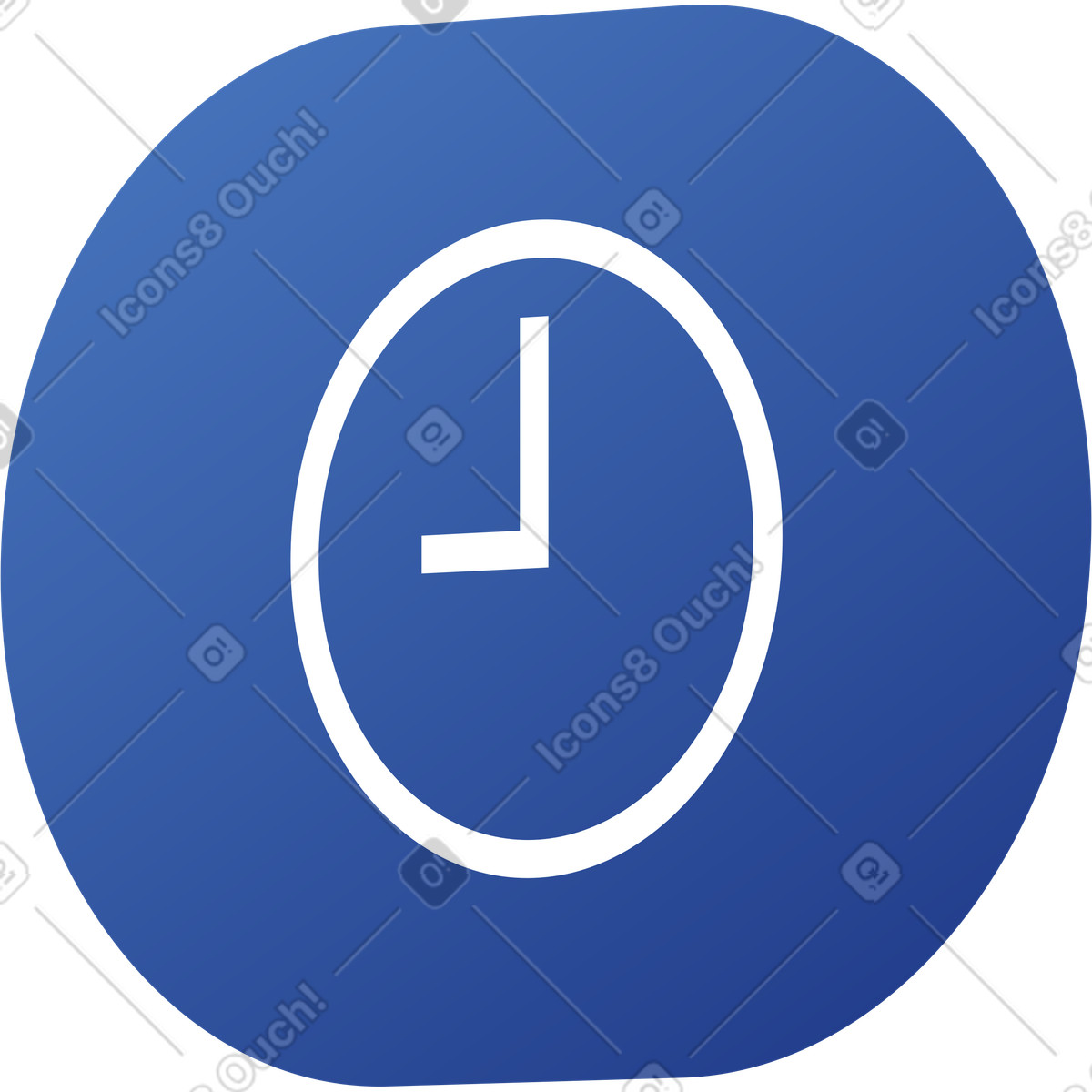 Clock icon illustration in Quantum style download in PNG, SVG