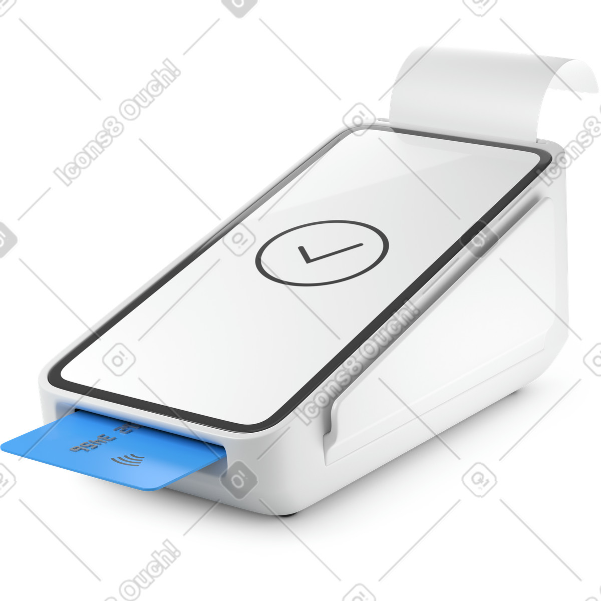 Credit card terminal pay illustration in 3D Business style download in PNG, SVG