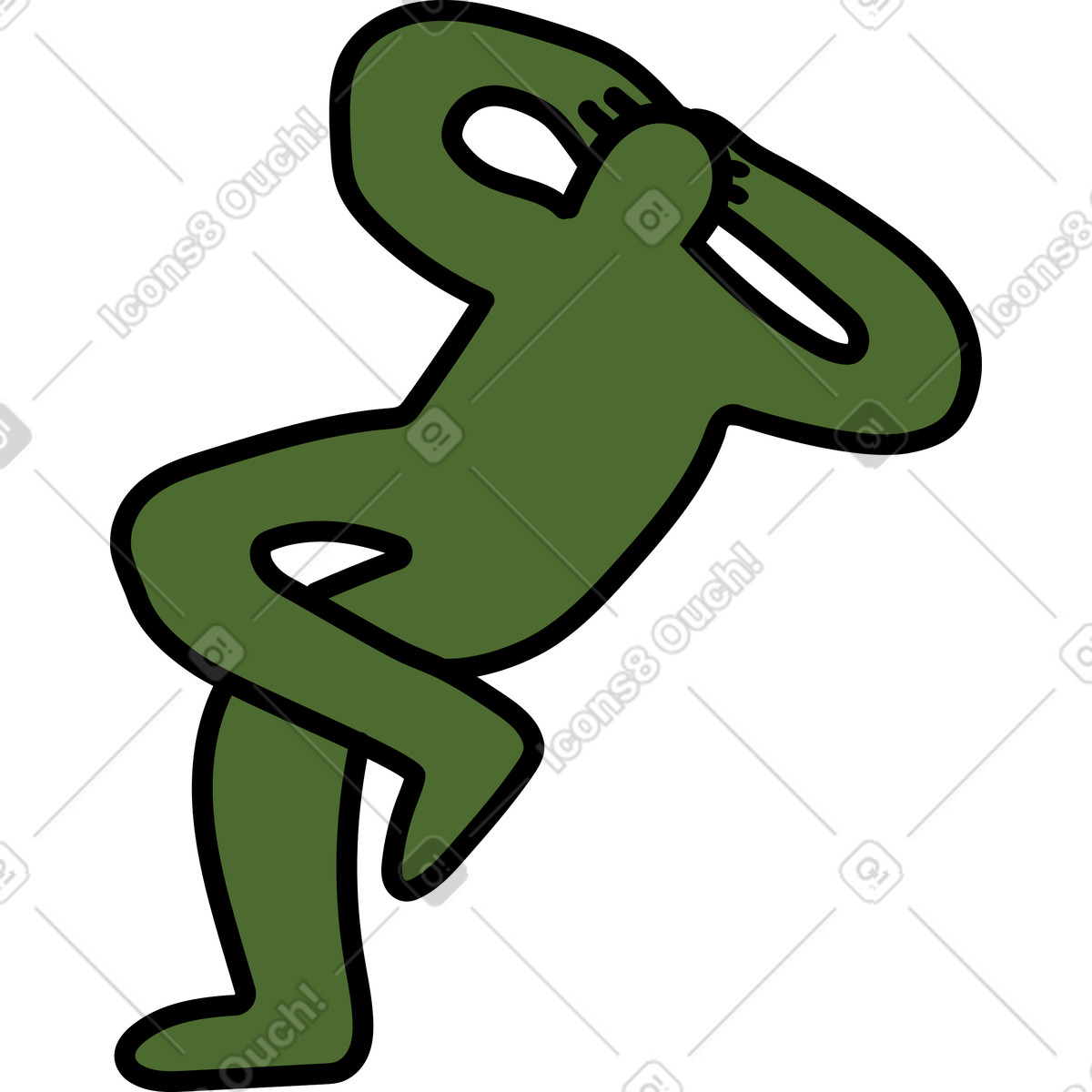 Green man laying down relaxed illustration in PNG, SVG