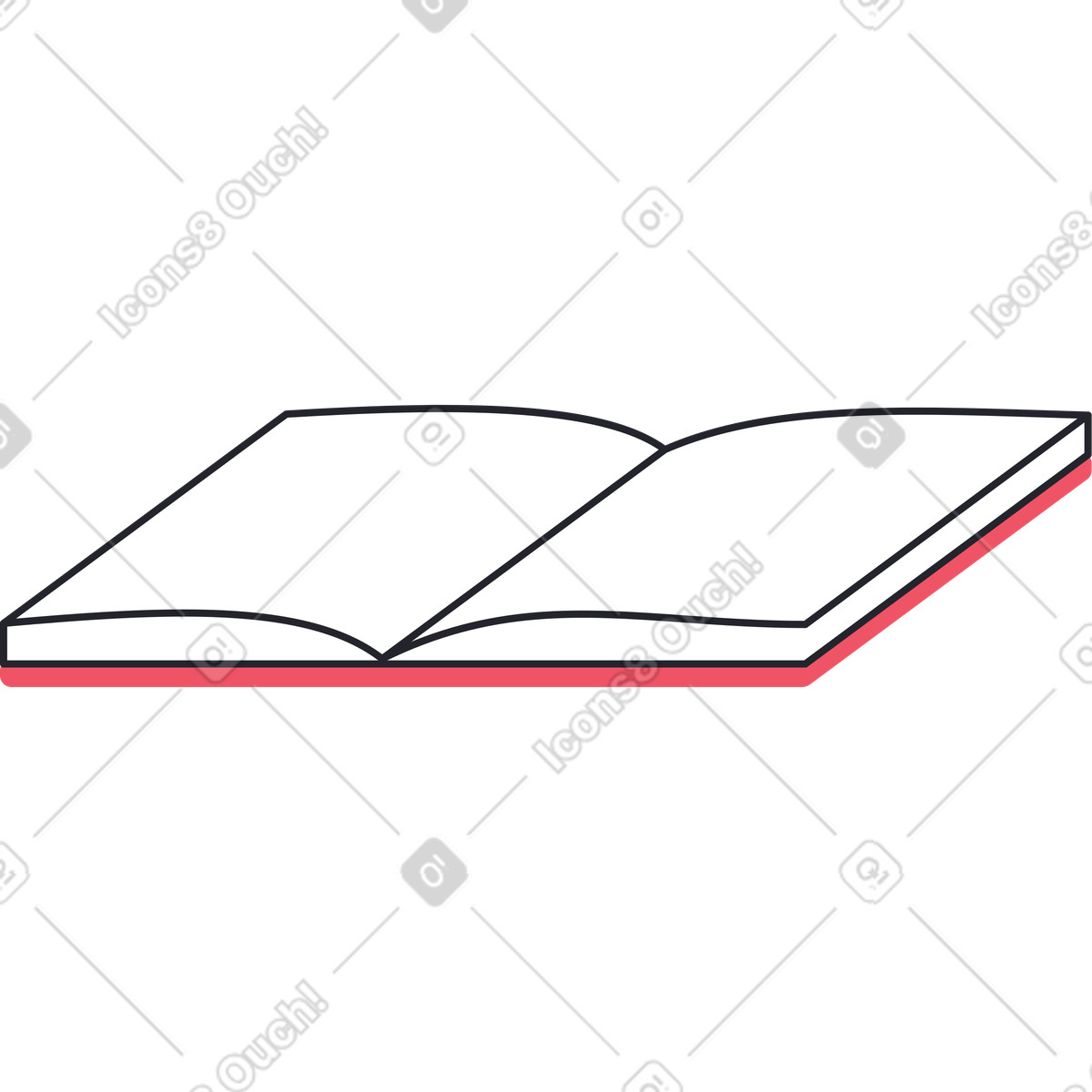 Ilustración Libro abierto en estilo Boba a descargar en PNG y SVG