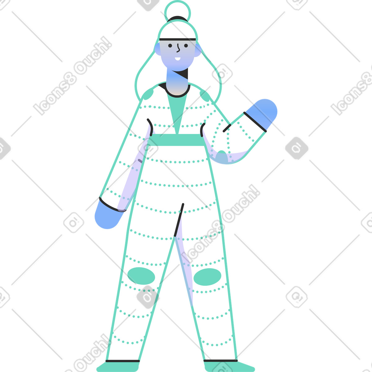 Ilustração de Menina em no estilo Marginalia para baixar em PNG, SVG