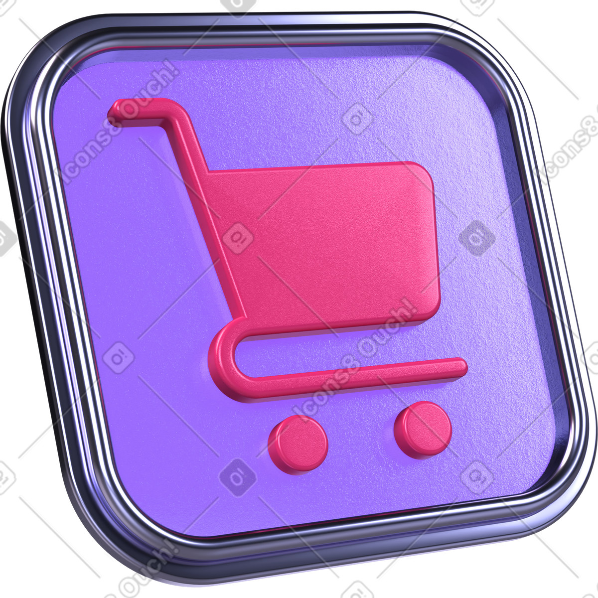 Einkaufswagen, online-shop, digitaler handel-Illustration im 3D Boost-Stil als Download in PNG, SVG