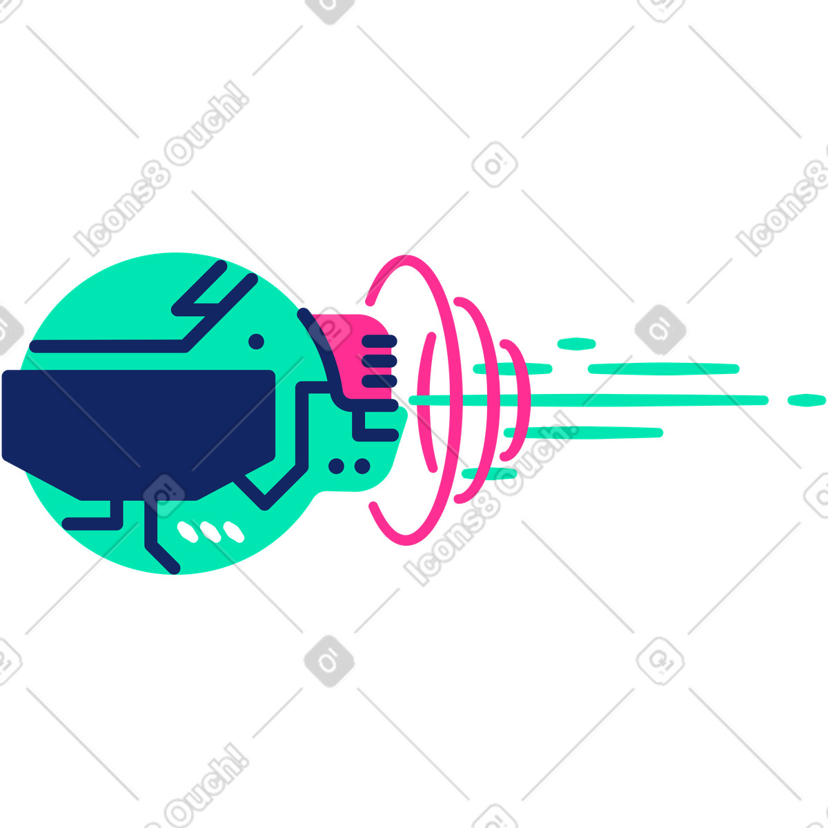 Ilustração de Robô voador em no estilo Cyborg para baixar em PNG, SVG