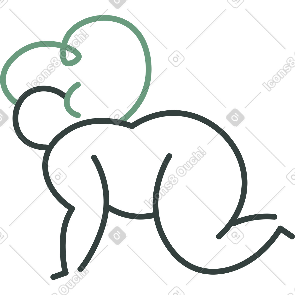 下载 Macaroni 风格的 婴儿爬行 插画，支持 PNG、SVG 格式