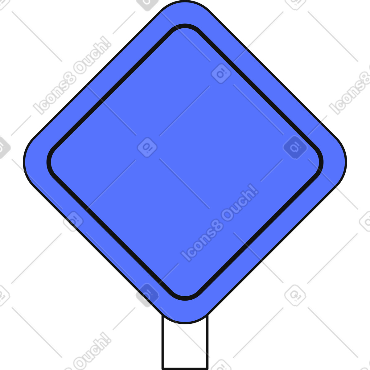 Иллюстрация Traffic sign empty blue rhombus for highway directional information в стиле Main — скачать в форматах PNG, SVG