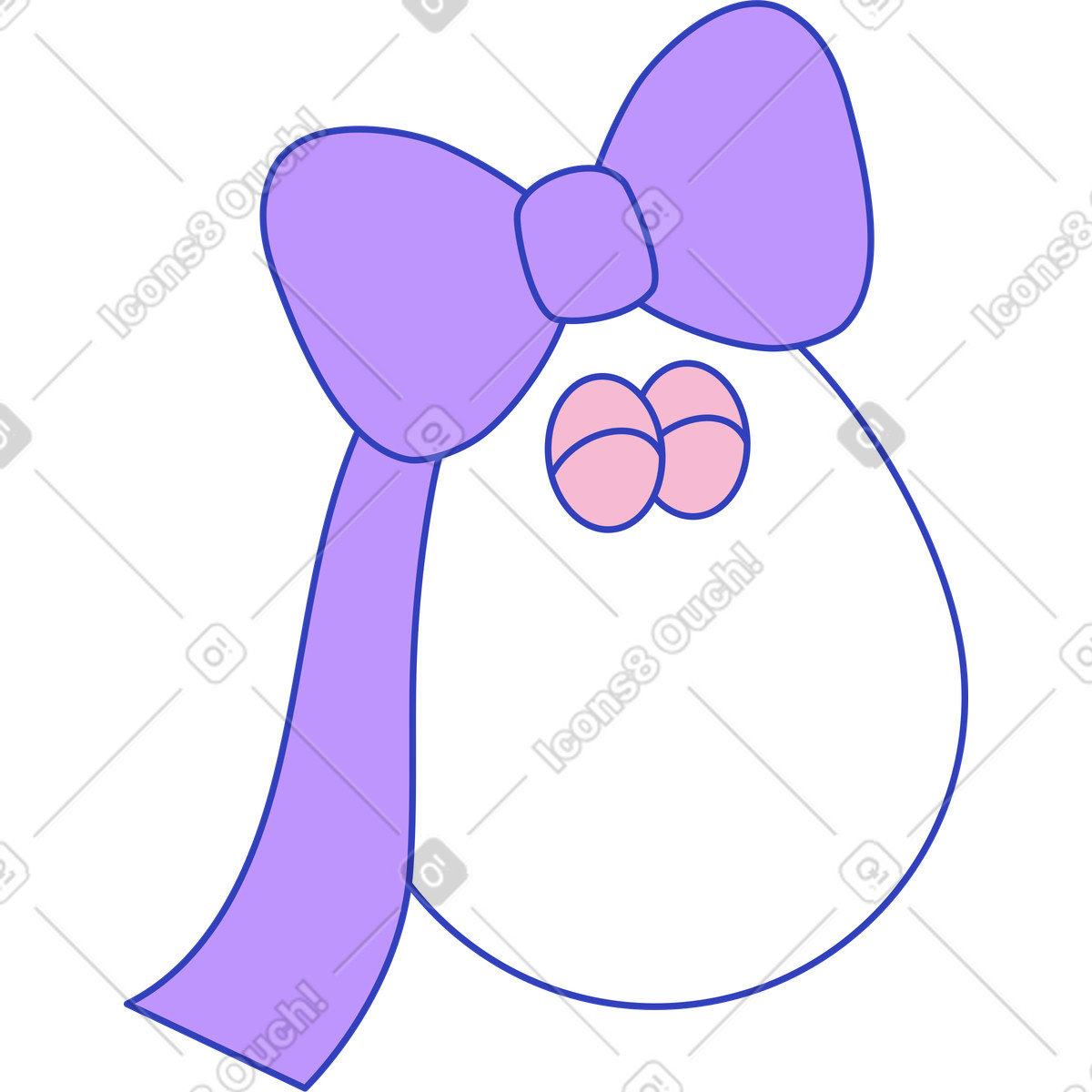 Ilustración Egg with a bow en estilo Eyeful descargar en PNG y SVG