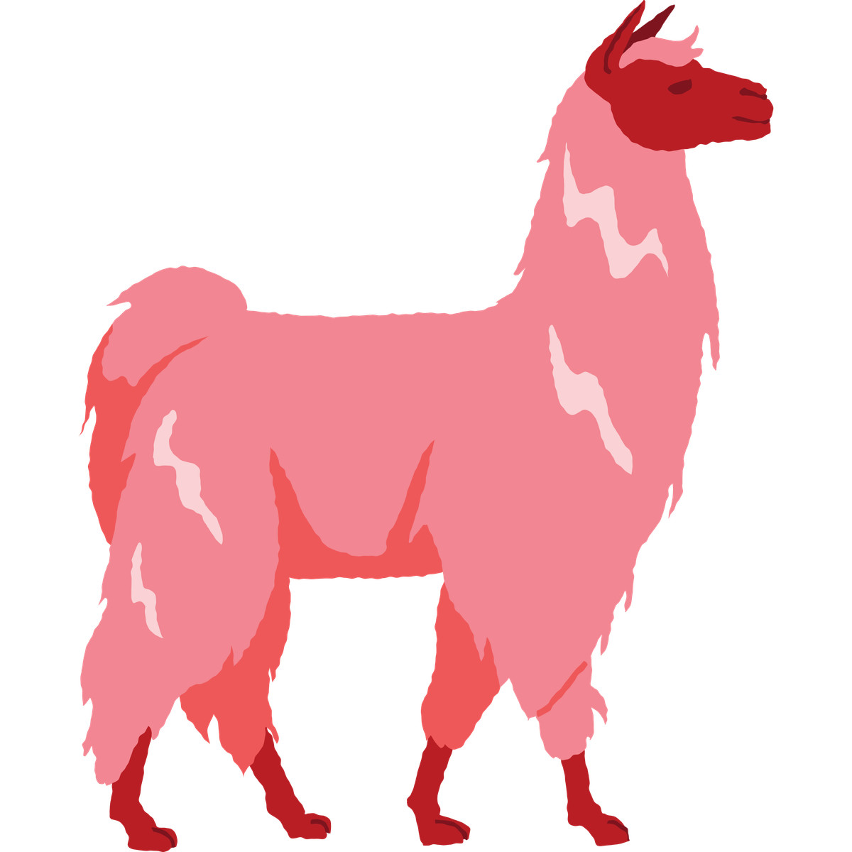 Llama walking illustrazione in stile Cherry scarica in PNG, SVG