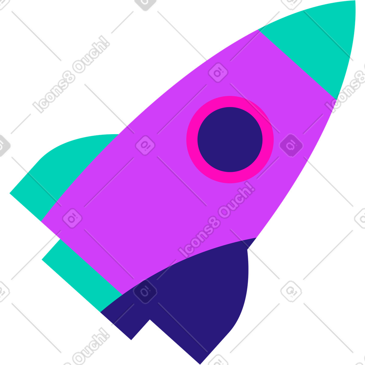 Rocket intersect effect illustration in Basic style download in PNG, SVG