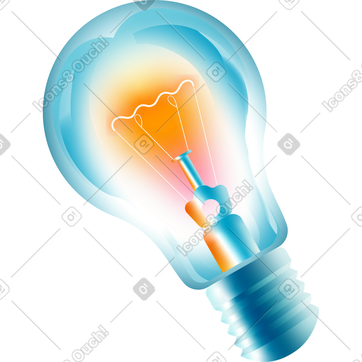 Light bulb with a glow illustration in PNG, SVG