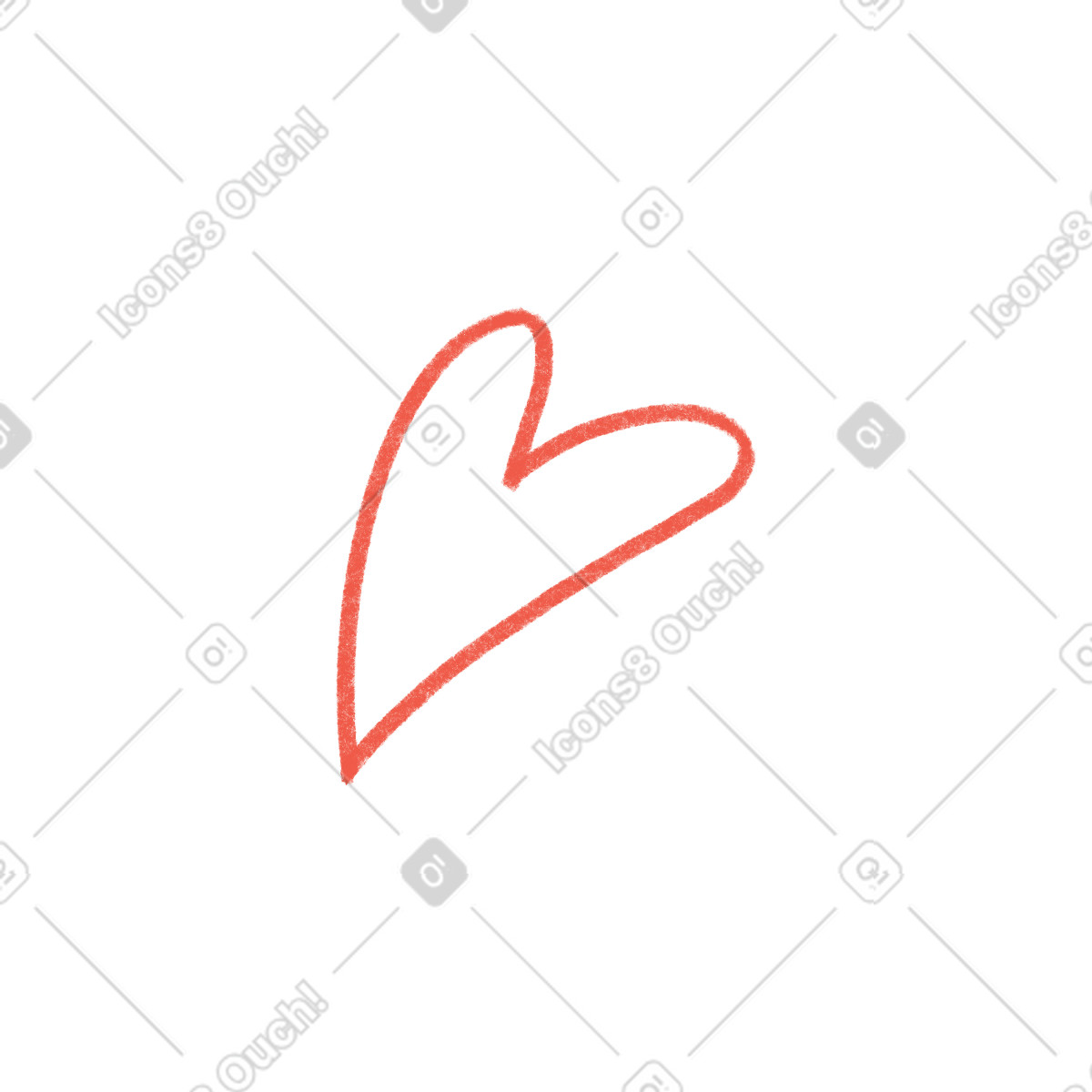 Ilustração de Red linear heart em no estilo Tutti para baixar em PNG, SVG
