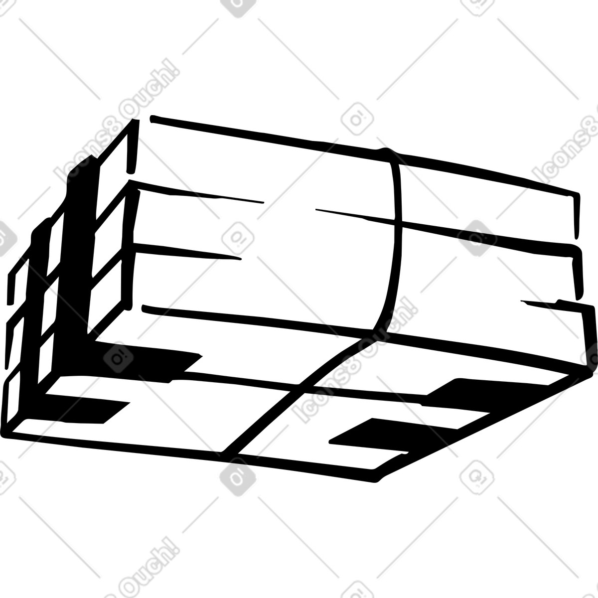 Takeout packaging with stacked pizza cardboard boxes illustration in Line style download in PNG, SVG