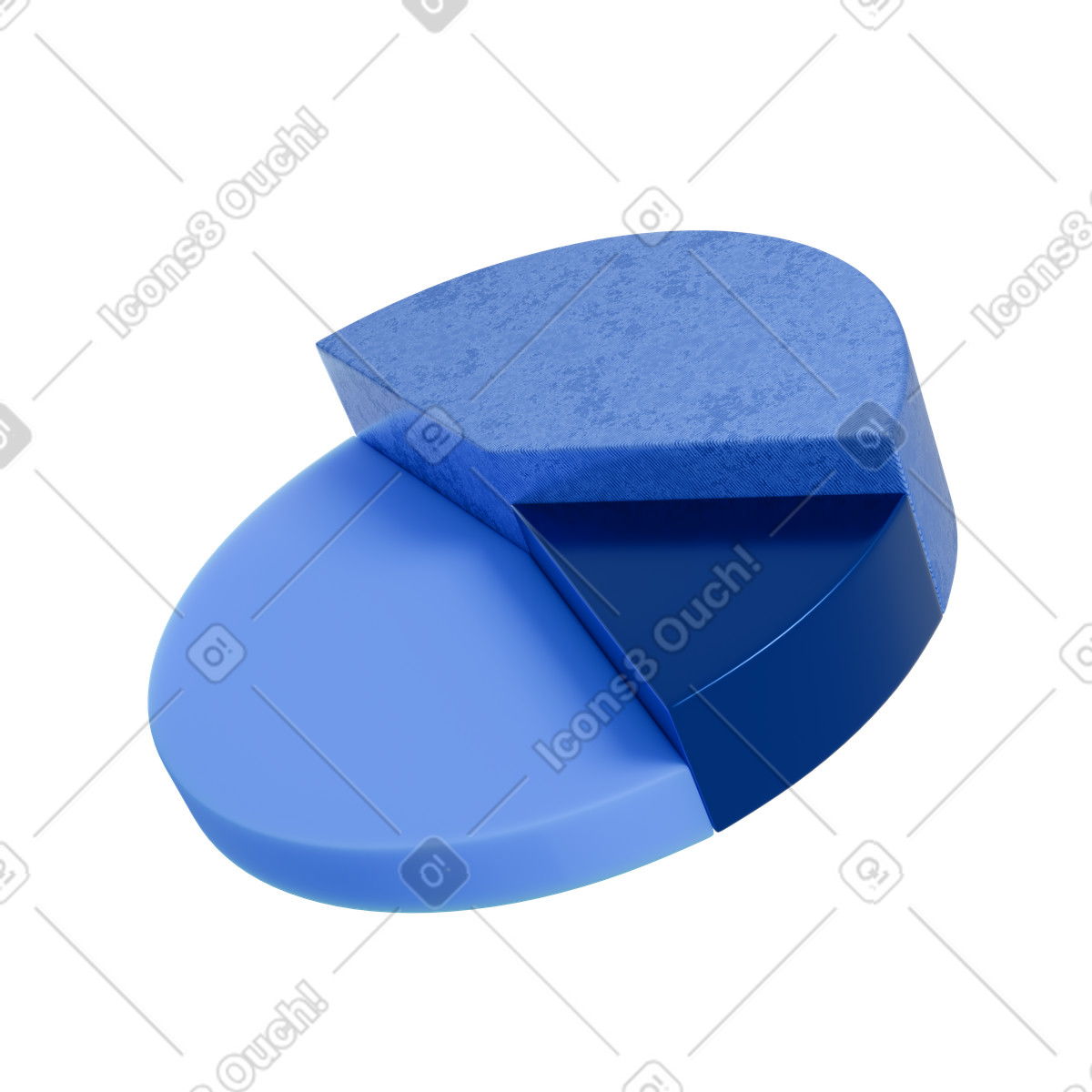 Ilustración Gráfico circular en estilo 3D Blueprint a descargar en PNG y SVG