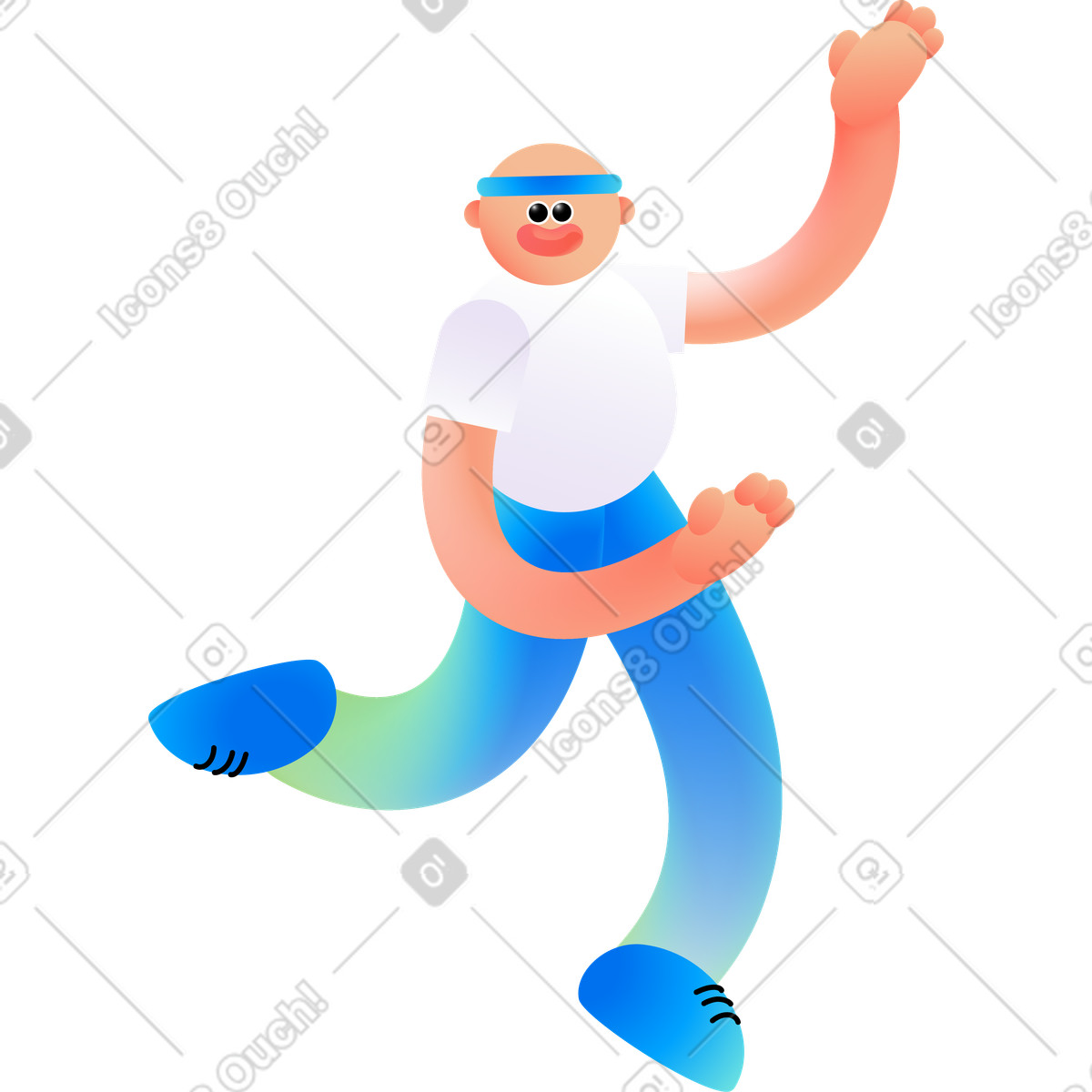 Ragazzo che cammina e gesticola qualcosa illustrazione in stile Puffy scarica in PNG, SVG