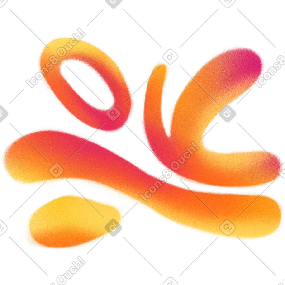 Ilustração de Formas abstratas amarelas e vermelhas em no estilo Doodle para baixar em PNG, SVG