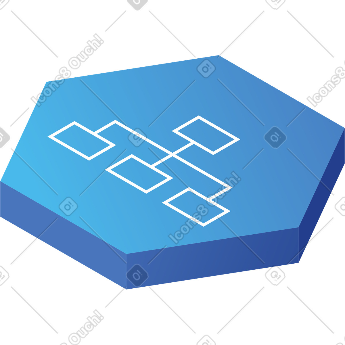 Hexagon diagram icon illustration in PNG, SVG