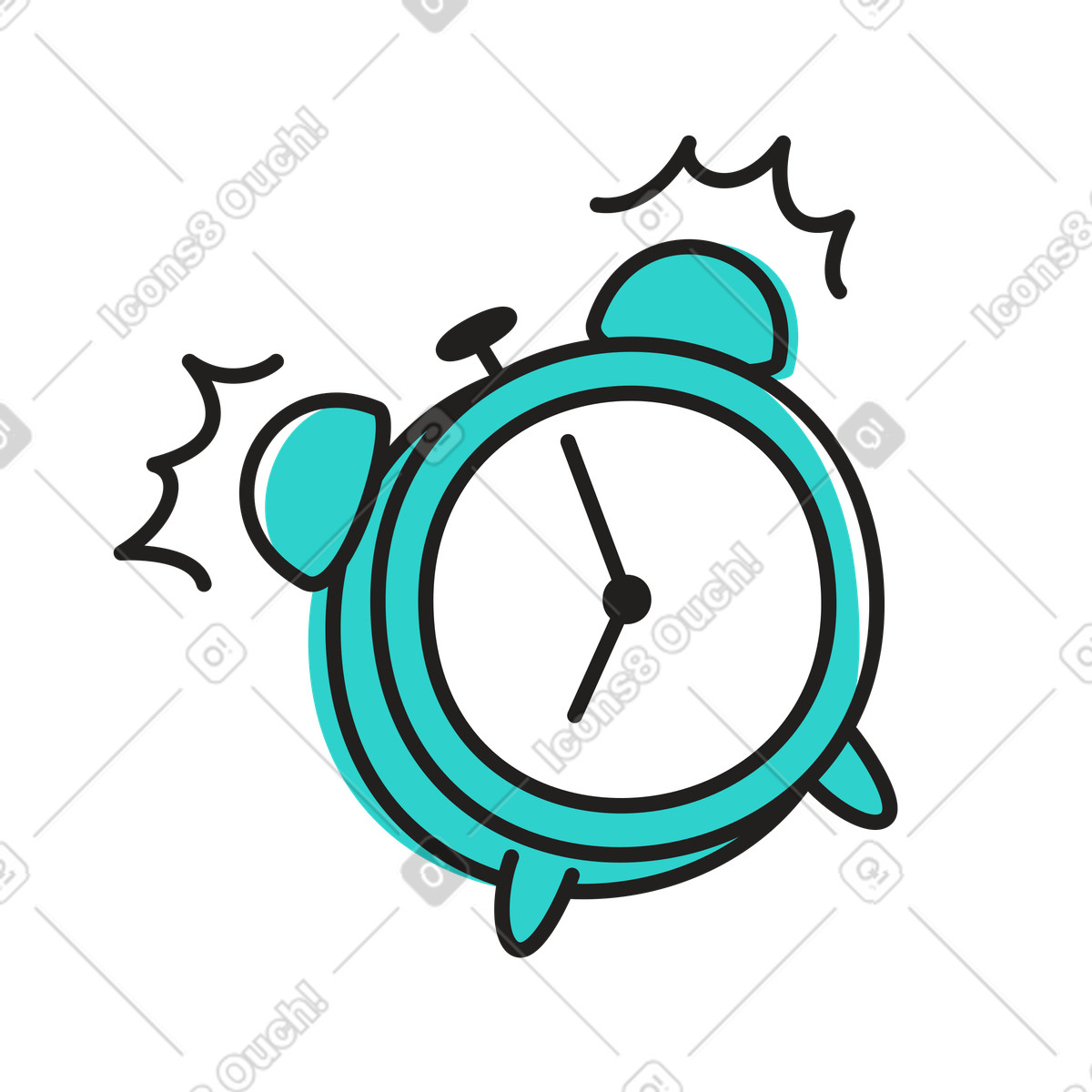 Deadline reminder or ringing alarm clock illustration in Little style download in PNG, SVG