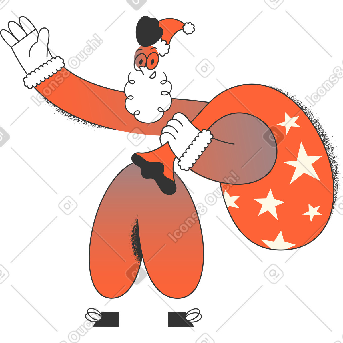 Babbo natale illustrazione in stile Crayon scarica in PNG, SVG