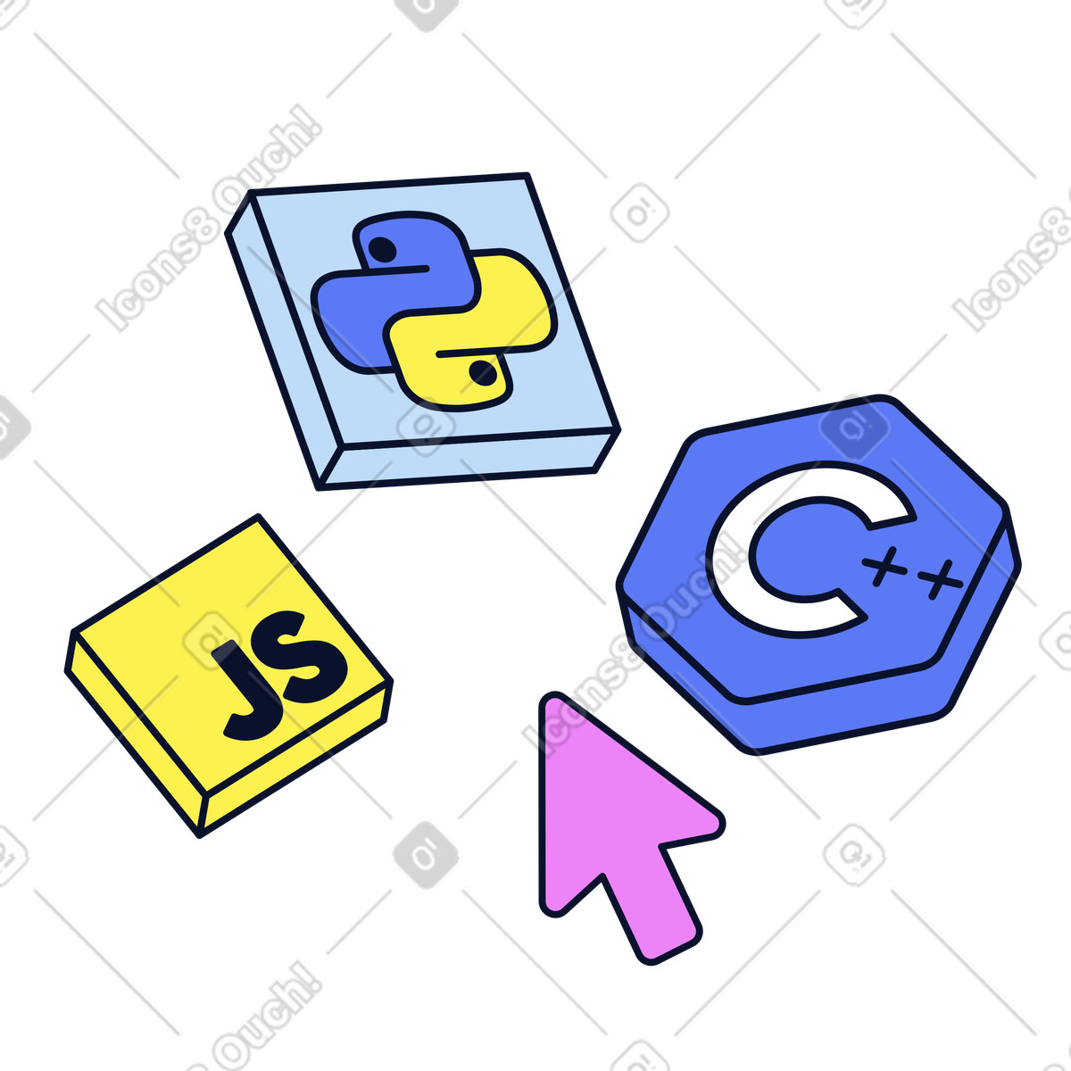 Choosing programming language for project illustration in PNG, SVG