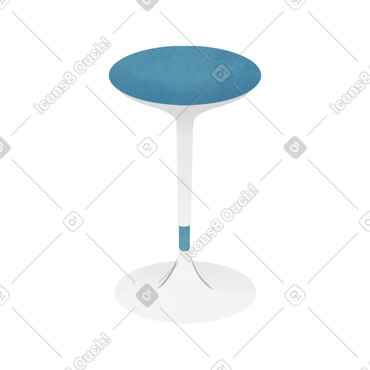 下载 Lifestyle 风格的 Gray chair with blue seat 插画，支持 PNG、SVG 格式
