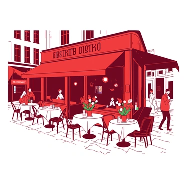 A charming Bordeaux bistro with outdoor seating and a view of the street
